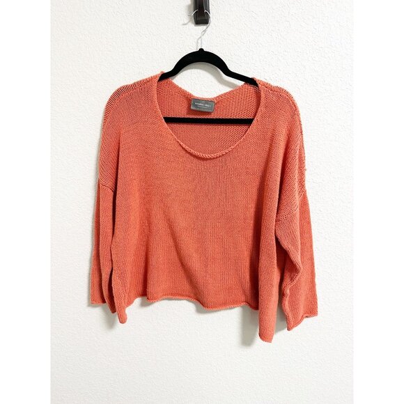 Wooden Ships Key West Crew Cotton Oversized Scoop Neck Cantaloupe Size S/M - Picture 2 of 5